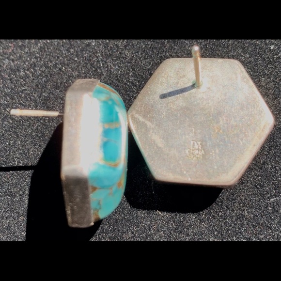 Kingman Turquoise Earrings. Mine Finds by Jay King - Picture 2 of 2